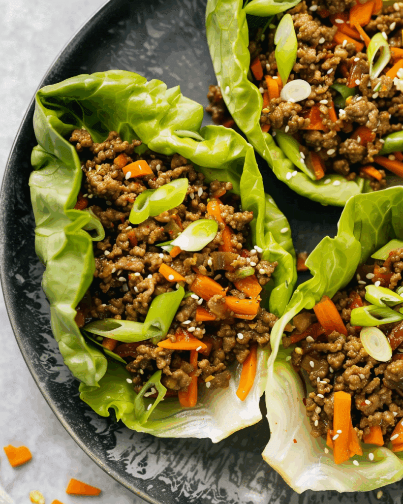 Asian Style Ground Beef Lettuce Wraps