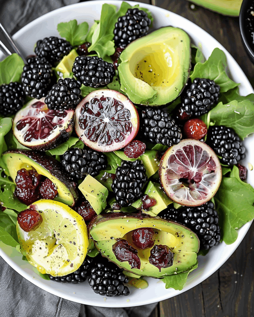 Blackberry & Avocado Salad with Honey Lemon Vinaigrette