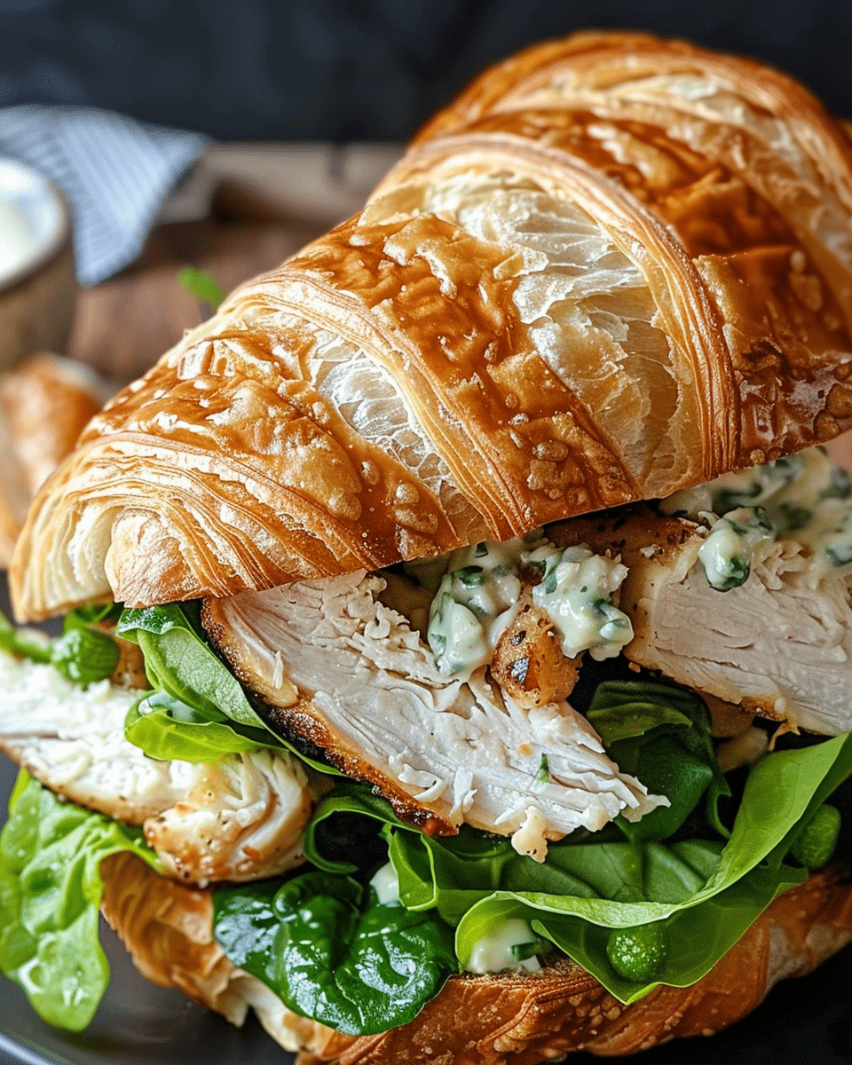 Chicken Caesar Croissant Sandwich