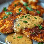 Crispy Parmesan Chicken with a Rich Garlic Sauce