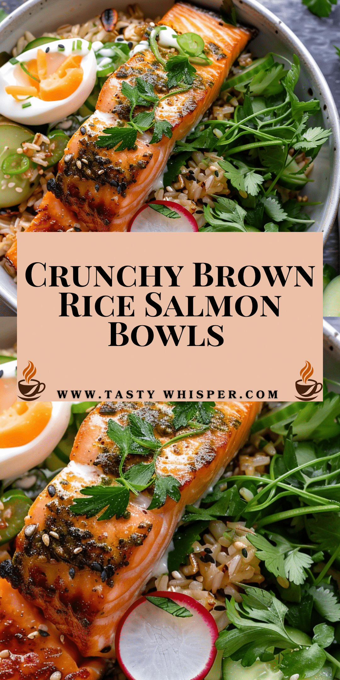 Crunchy Brown Rice Bowls with Salmon and Herbed Tahini Dressing | Tasty ...