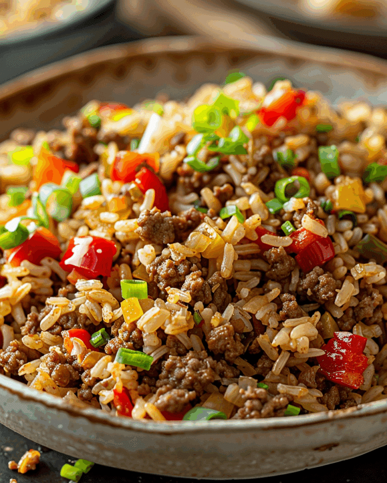 Dirty Rice Made With Ground Beef