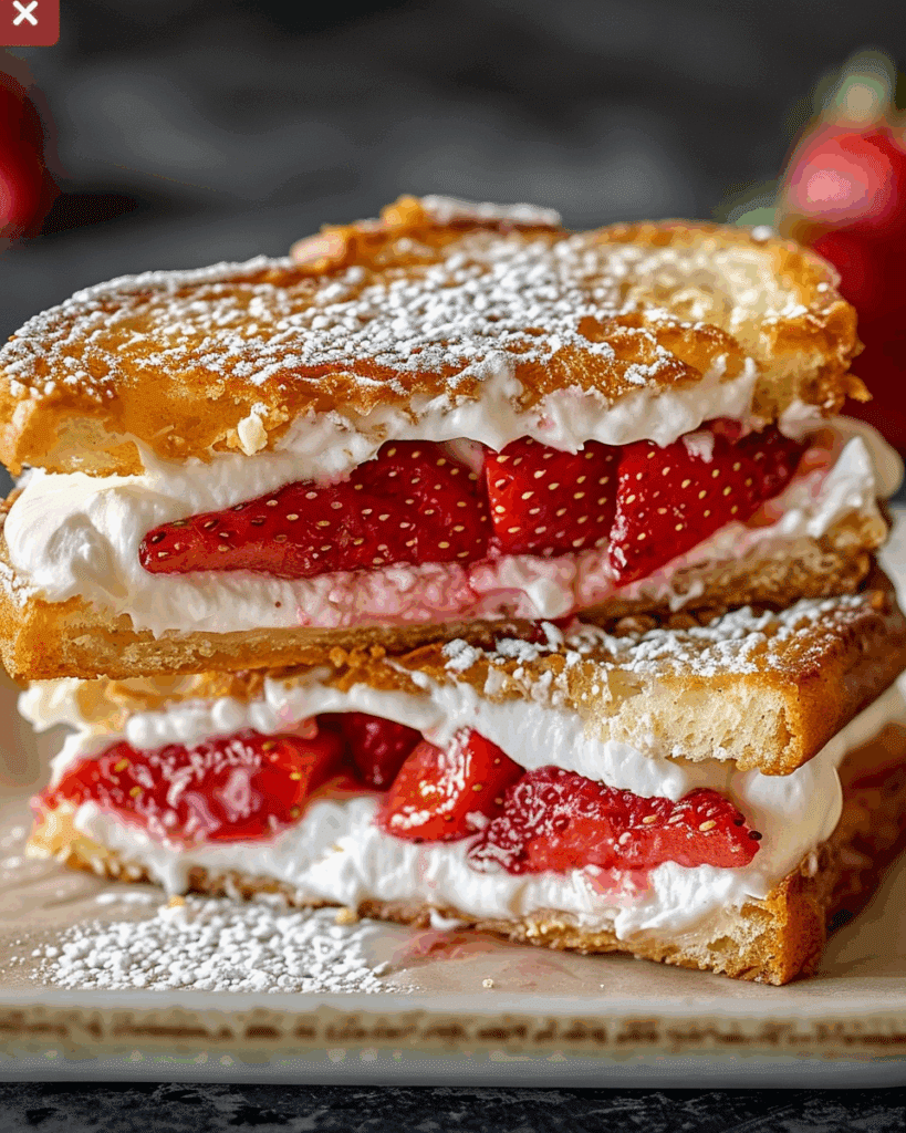 Fried Strawberry Cheesecake Sandwiches