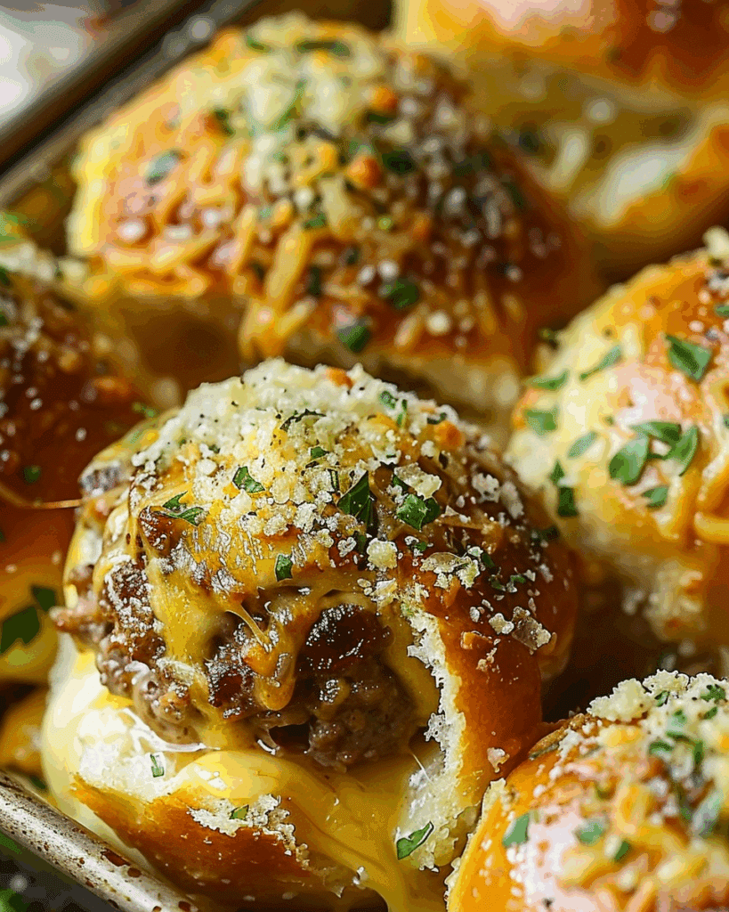 Garlic Parmesan Cheeseburger Bombs