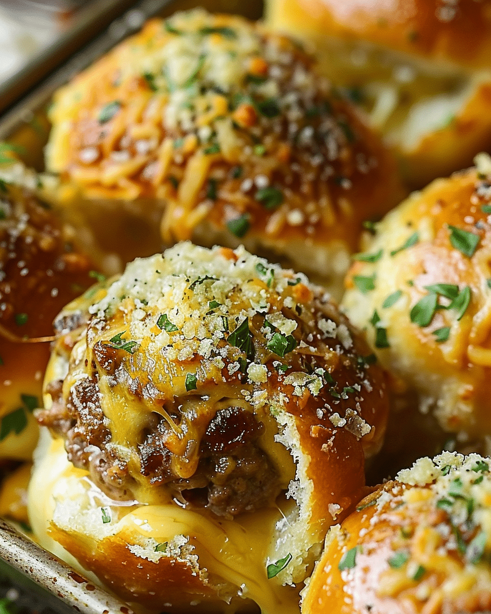 Garlic Parmesan Cheeseburger Bombs
