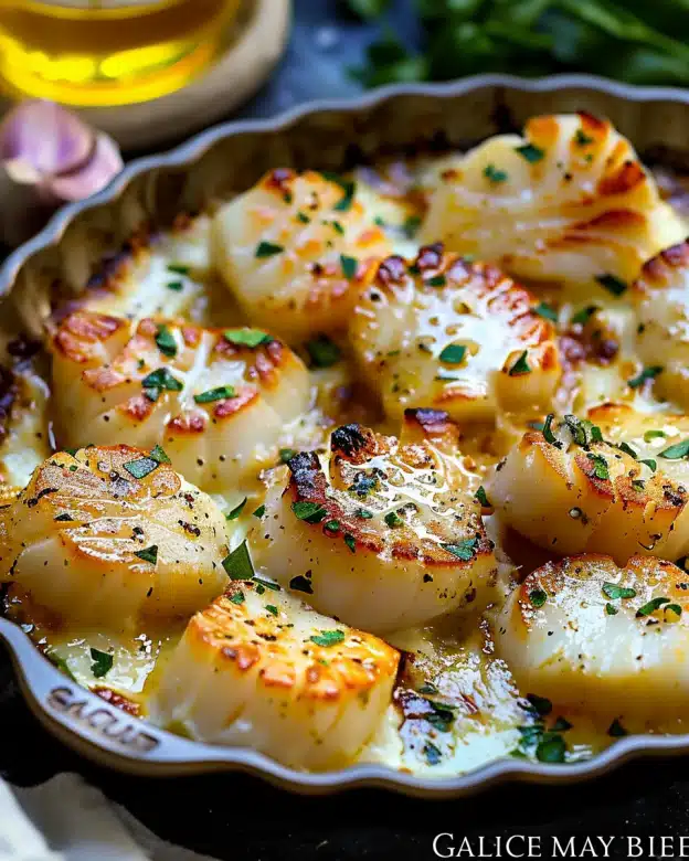 Garlic Butter Baked Scallops