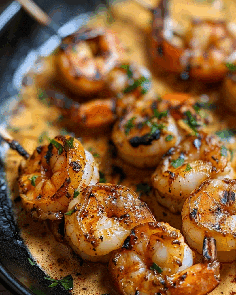 Grilled Shrimp Skewers with Garlic Butter Sauce