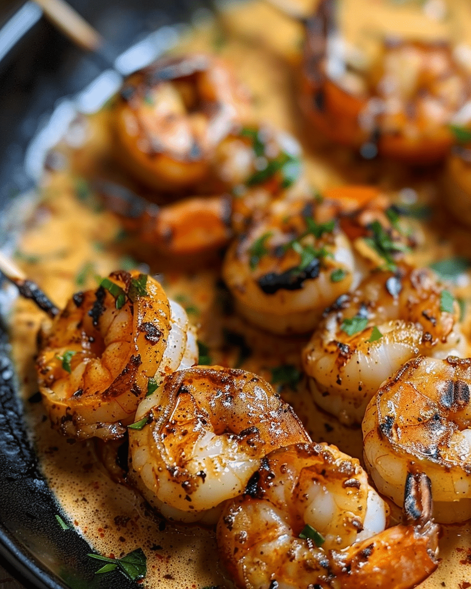 Grilled Shrimp Skewers with Garlic Butter Sauce