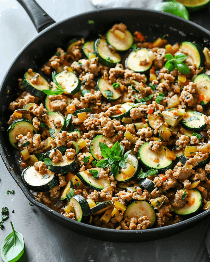 Ground Turkey and Zucchini Skillet