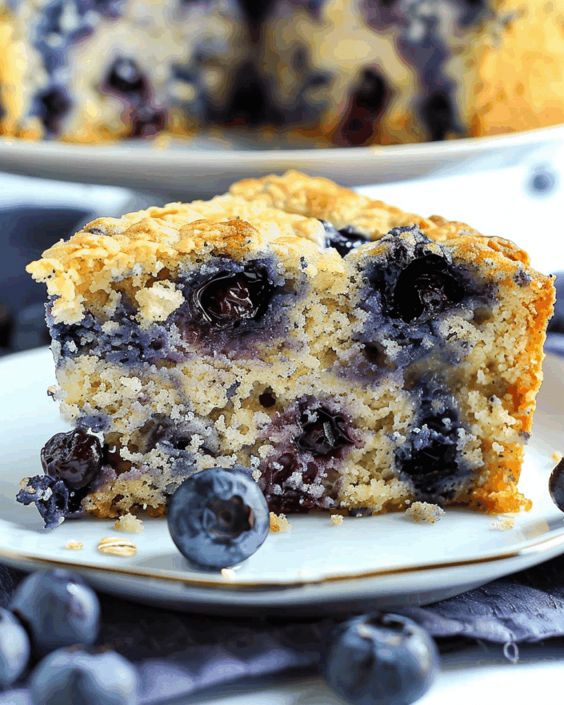 Healthy Yogurt Oat Blueberry Breakfast Cake