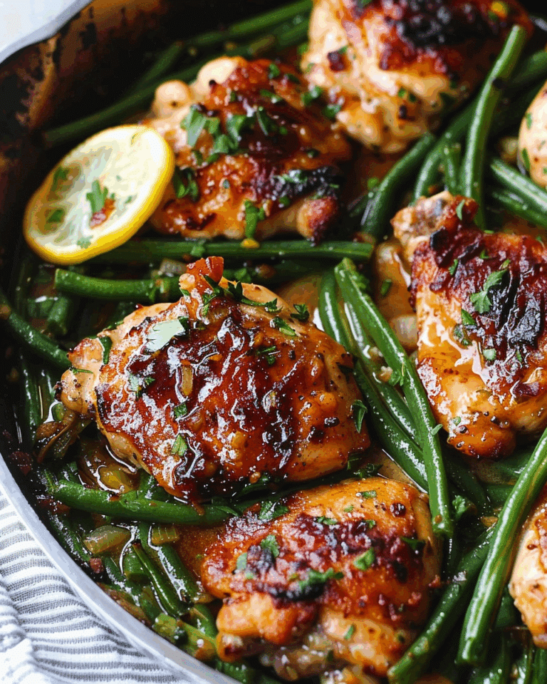 Lemon Garlic Butter Chicken and Green Beans Skillet