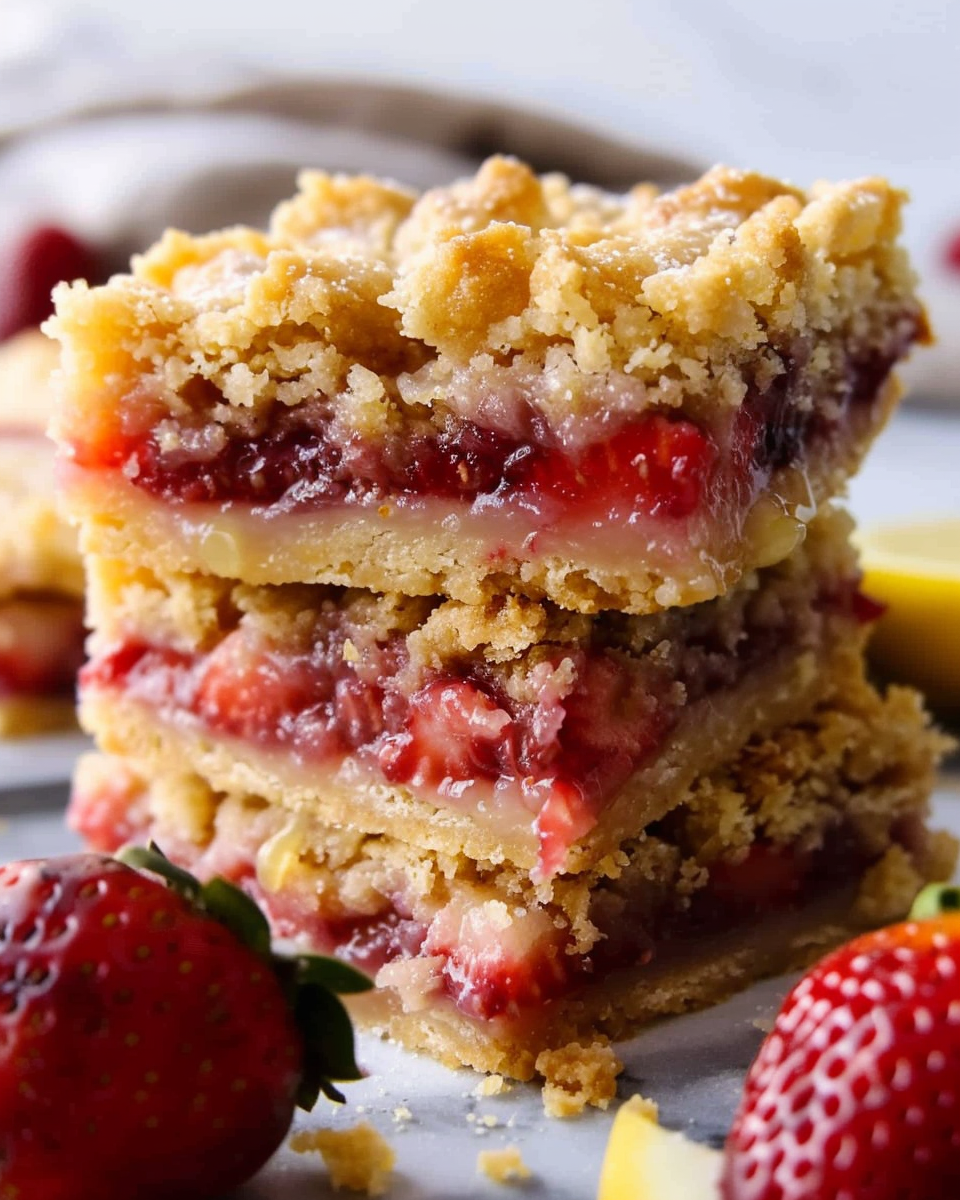 Lemon Strawberry Crumb Bars