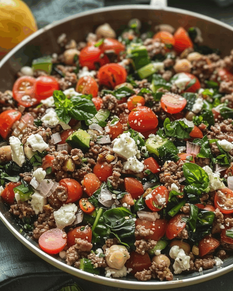 Mediterranean Ground Beef Skillet