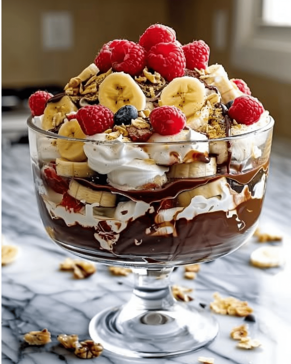 No-Bake Chocolate Banana Split Trifle