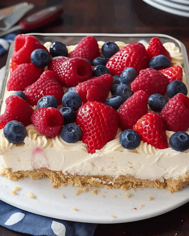 No-Bake Cheesecake Flag Cake
