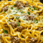 One-Pot Creamy Beef and Garlic Butter Pasta