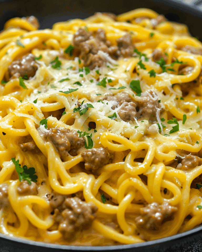 One-Pot Creamy Beef and Garlic Butter Pasta