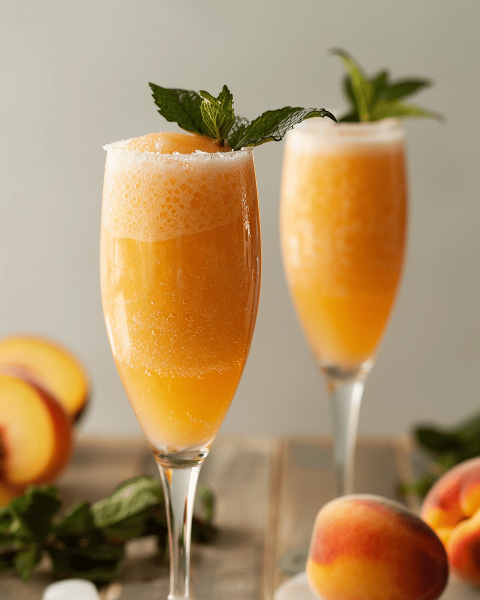 Peach Bellini Mocktail Recipe