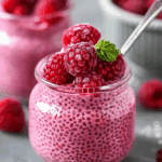 Raspberry Chia Pudding Sweetened with Maple Syrup