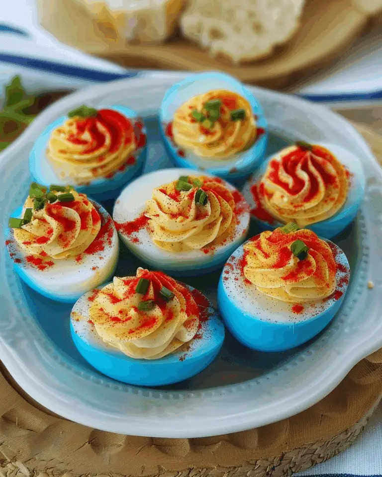 Red, White and Blue Deviled Eggs