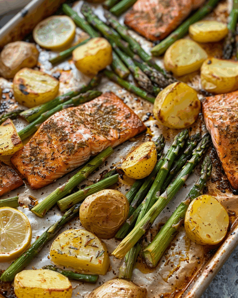 Salmon, Potato, and Asparagus Sheet Pan Meal