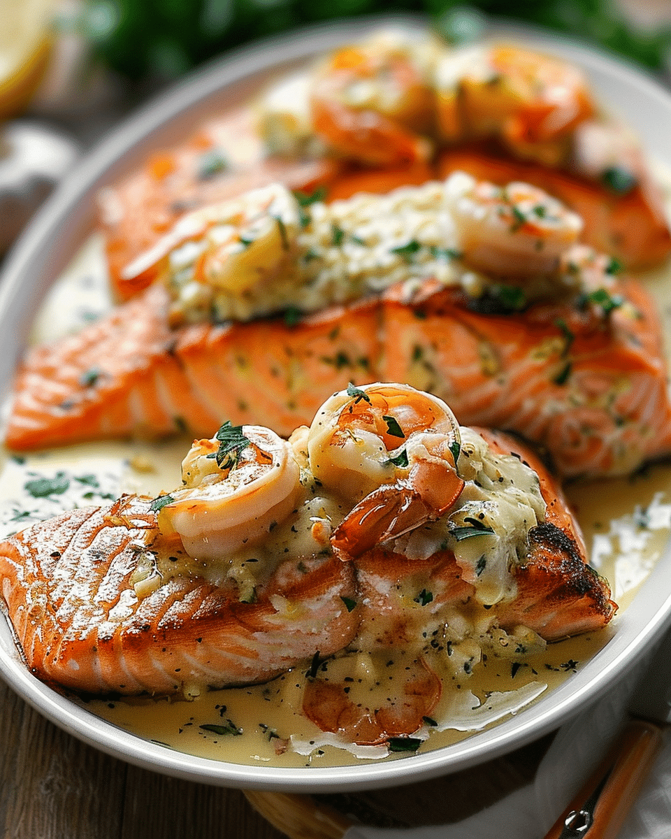 Shrimp Stuffed Salmon Delight