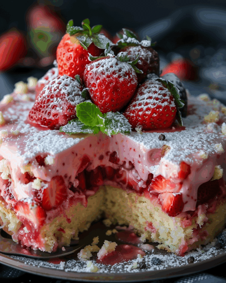 Strawberry Earthquake Cake