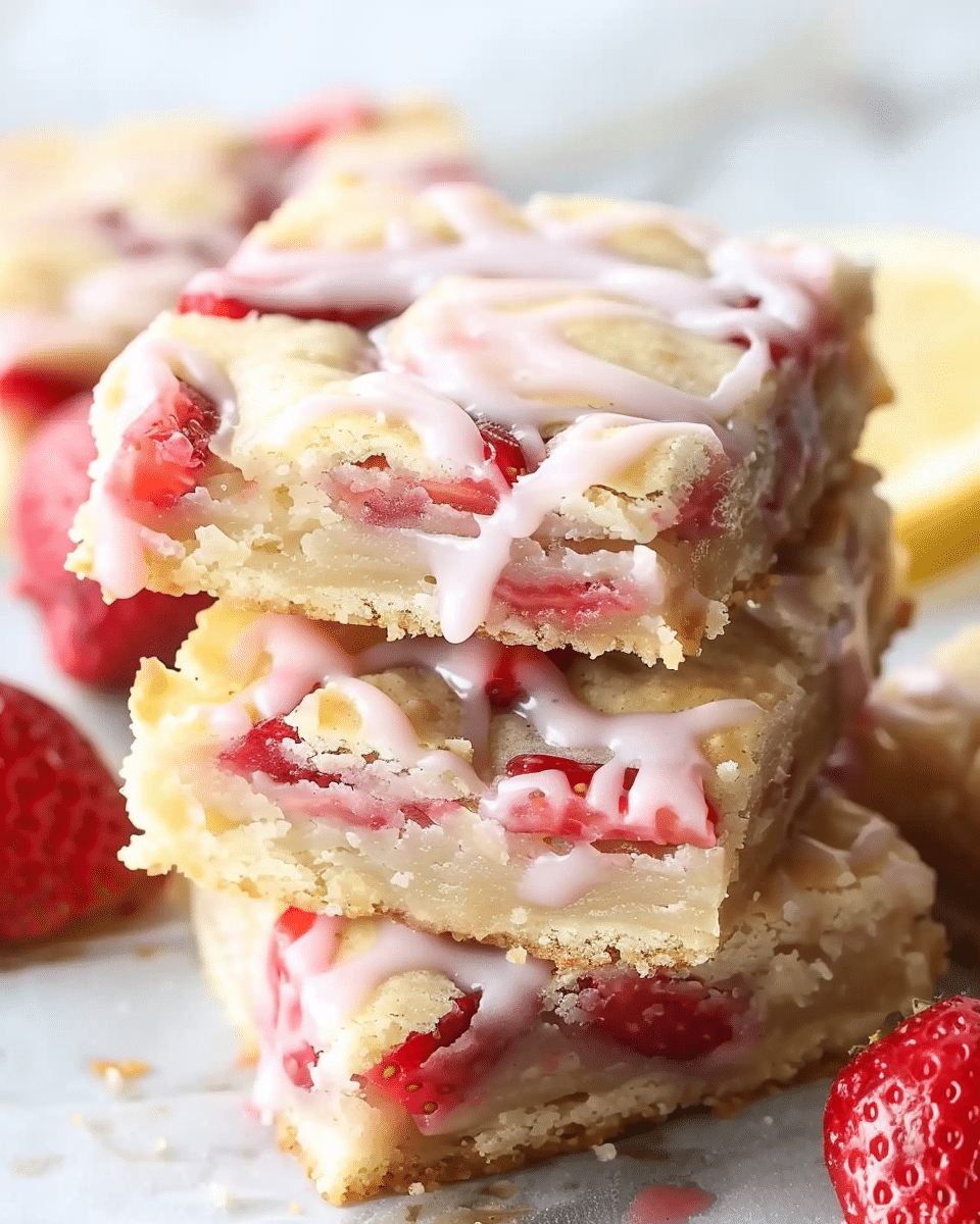 Strawberry Lemon Blondies