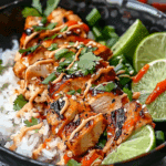 Sweet Chili Chicken Bowl with Coconut Lime Drizzle