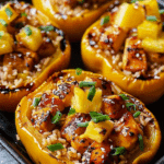 Teriyaki Pineapple Chicken & Rice Stuffed Peppers