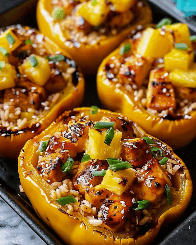 Teriyaki Pineapple Chicken & Rice Stuffed Peppers