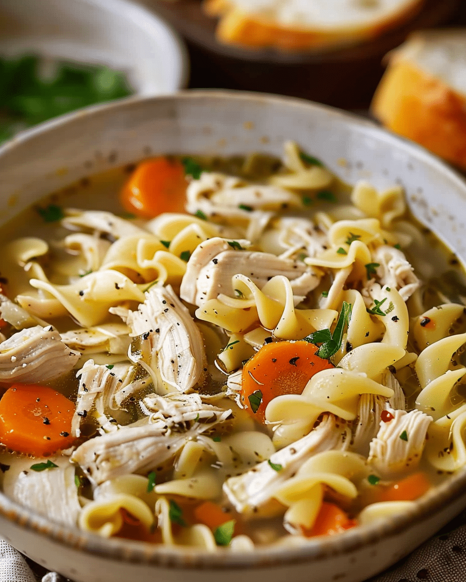 The Coziest Chicken Noodle Soup