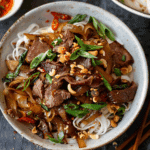 Vietnamese Flat Rice Noodles with Beef