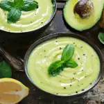 Chilled Avocado Soup with Lemon Basil