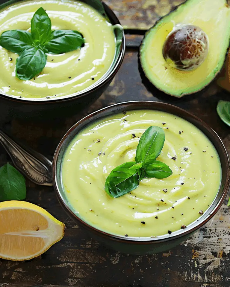 Chilled Avocado Soup with Lemon Basil