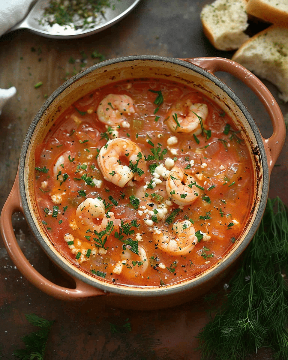 Shrimp Saganaki Soup