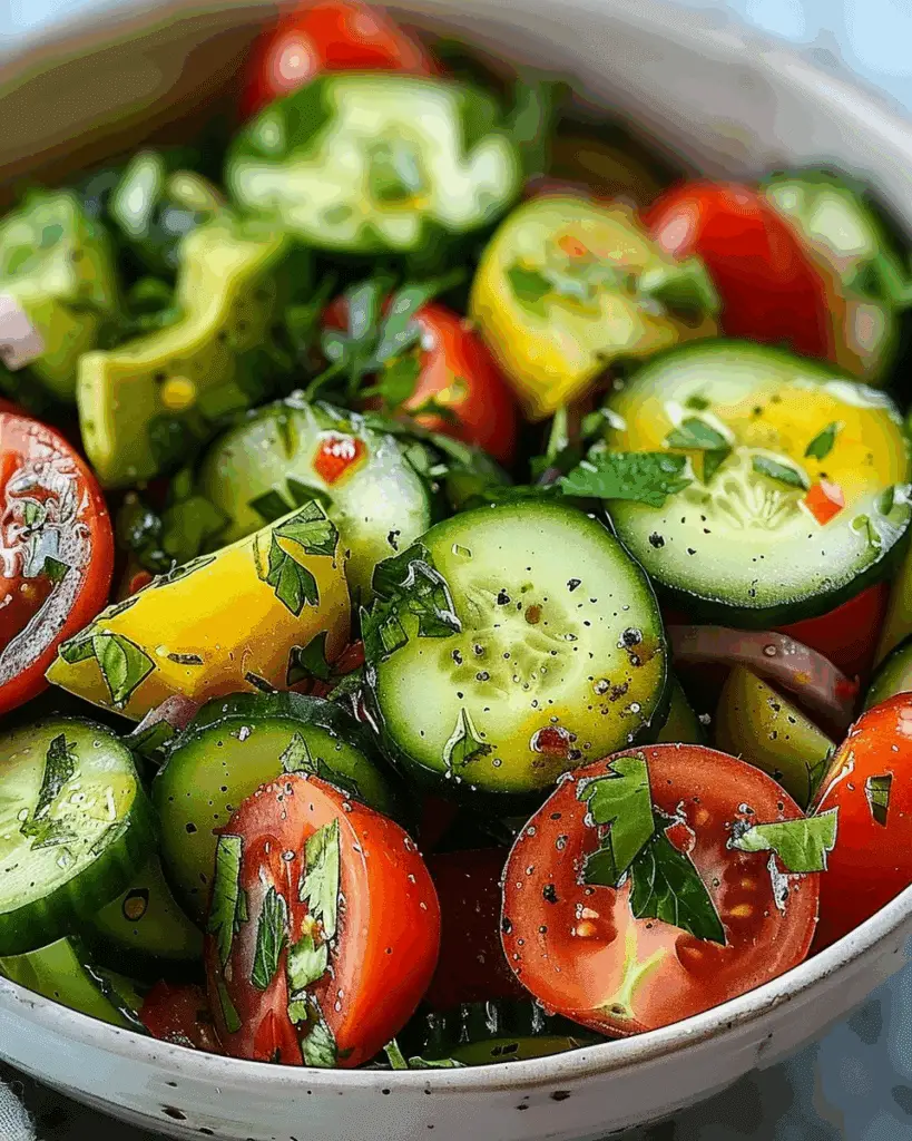 Cucumber, Tomato, and Avocado Salad