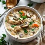 Easy Slow Cooker Chicken and Mushroom Soup