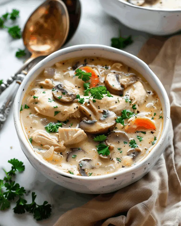 Easy Slow Cooker Chicken and Mushroom Soup