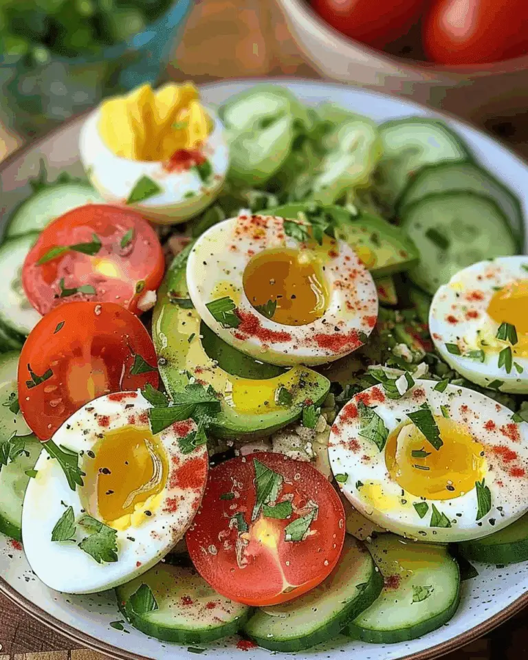 Avocado Salad with Tomato, Eggs, and Cucumber