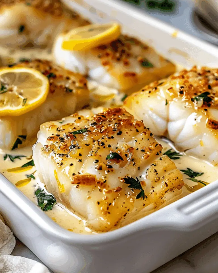 Baked Cod in Coconut Lemon Cream Sauce