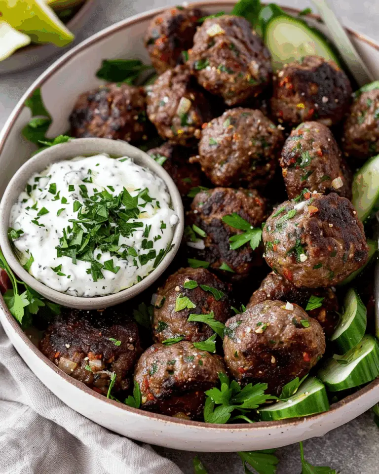 Beef Kofta with Greek Yogurt Sauce