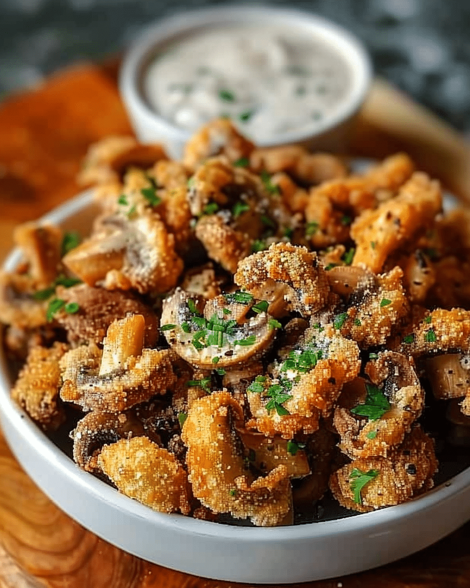 Crispy Fried Mushrooms with Cool Ranch Dip