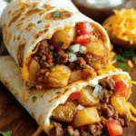 Easy Homemade Cheesy Potato Burritos with Beef