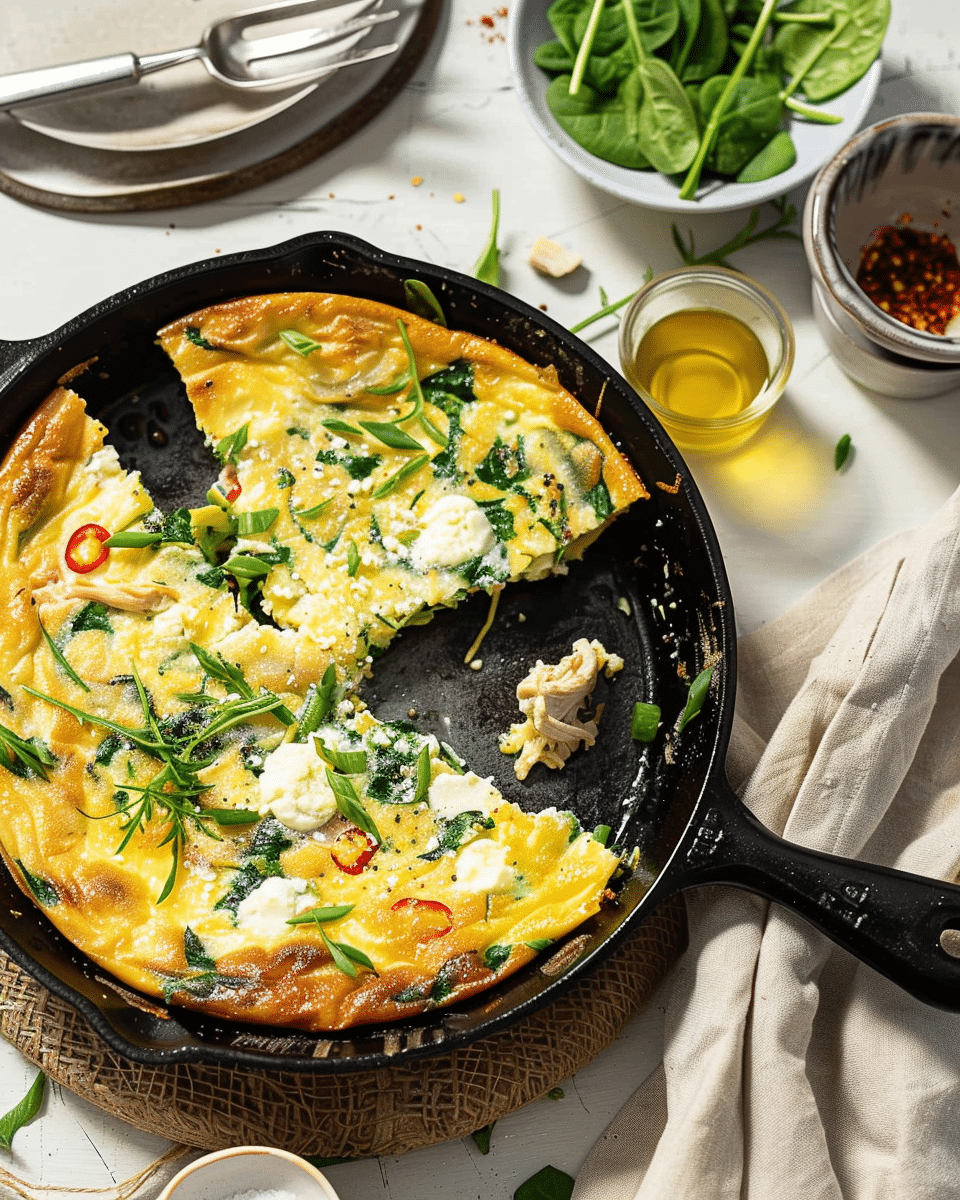 Chicken Frittata Recipe with Spinach
