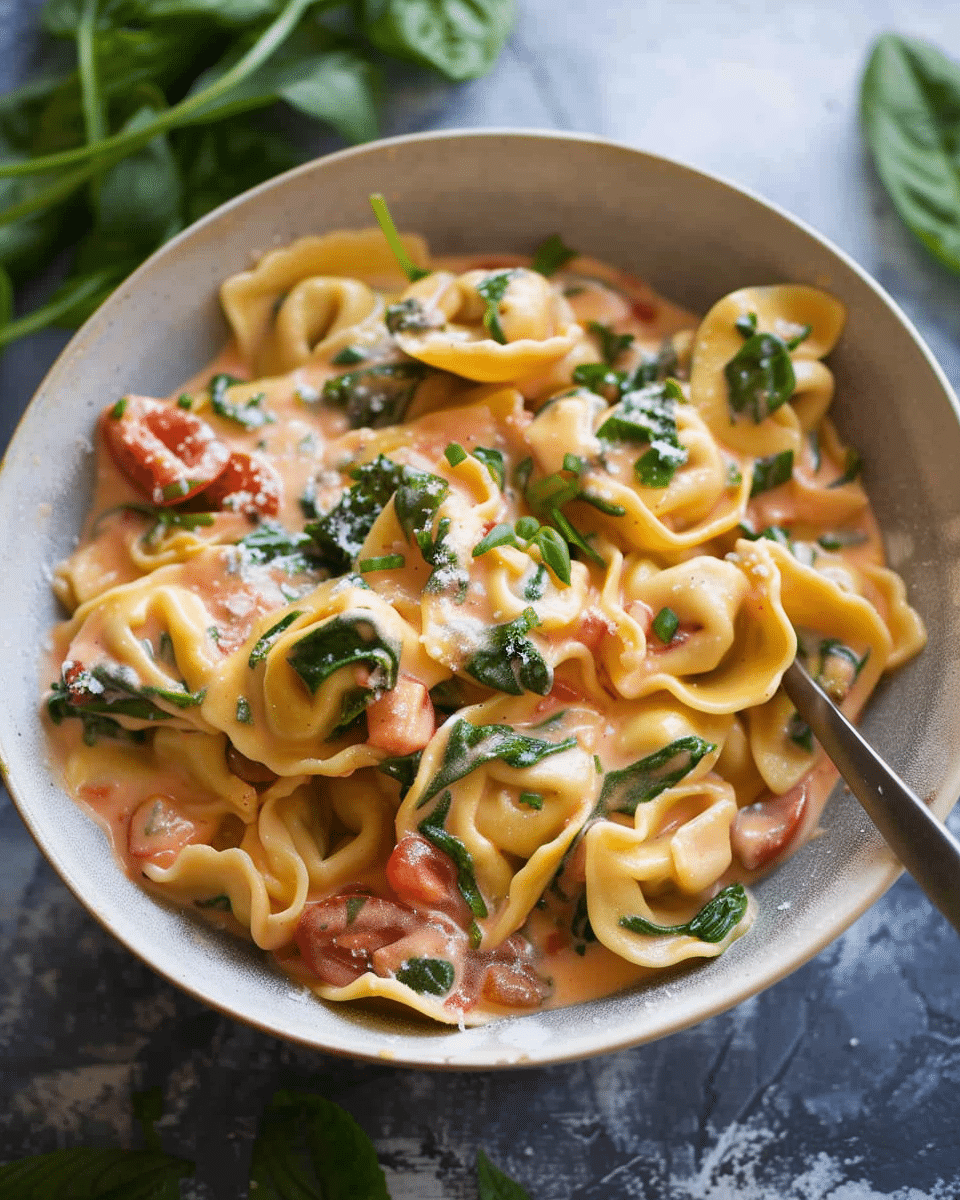 Creamy Tomato and Spinach Tortellini