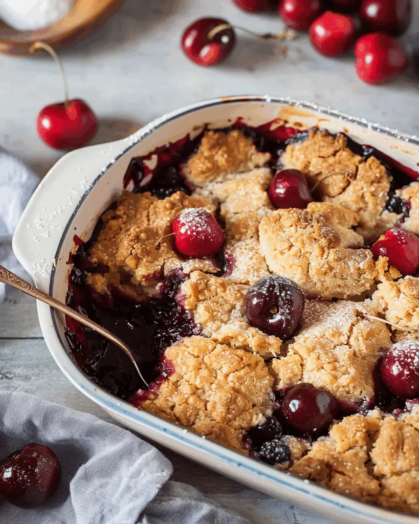Easy Cherry Cobbler from Scratch