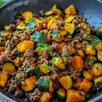 Ground Beef Zucchini Sweet Potato Skillet