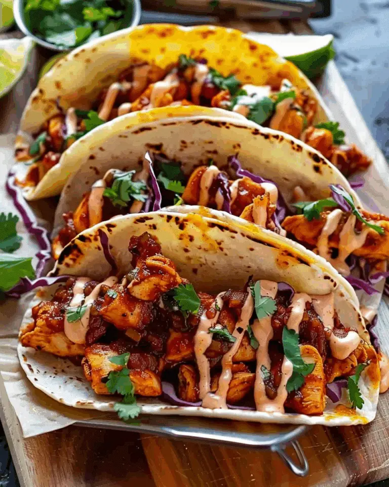 Garlic Butter Honey BBQ Chicken Tacos
