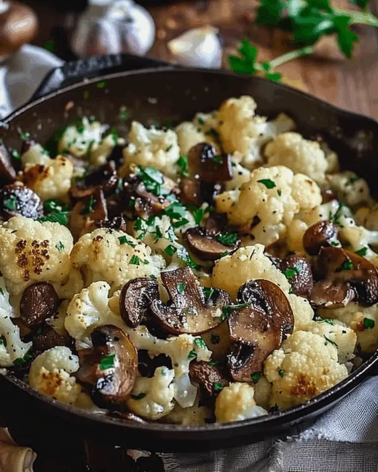 Garlic Cauliflower Mushroom Skillet